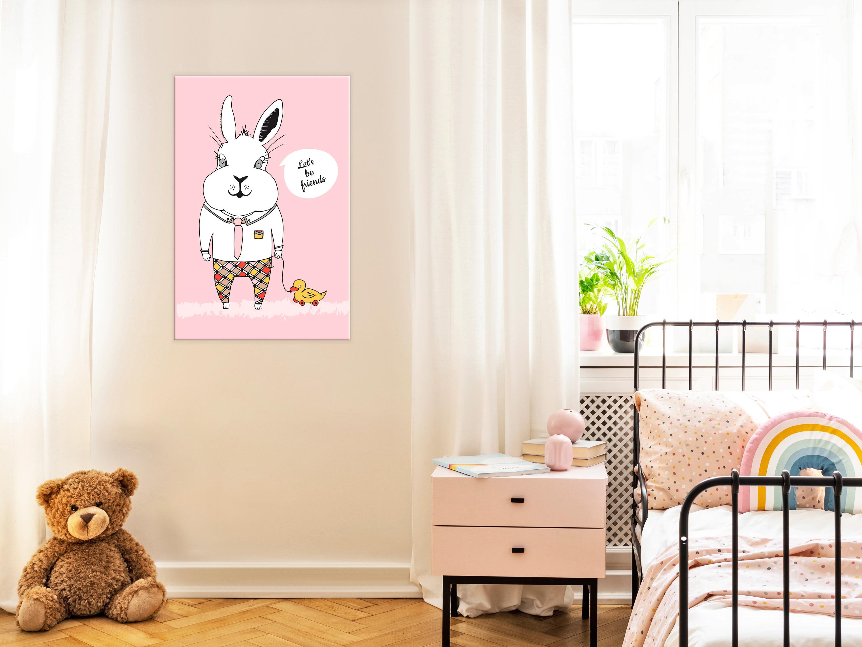 Billede - Rabbit's Friend (1 Part) Vertical - 60 x 90 cm - På italiensk lærred