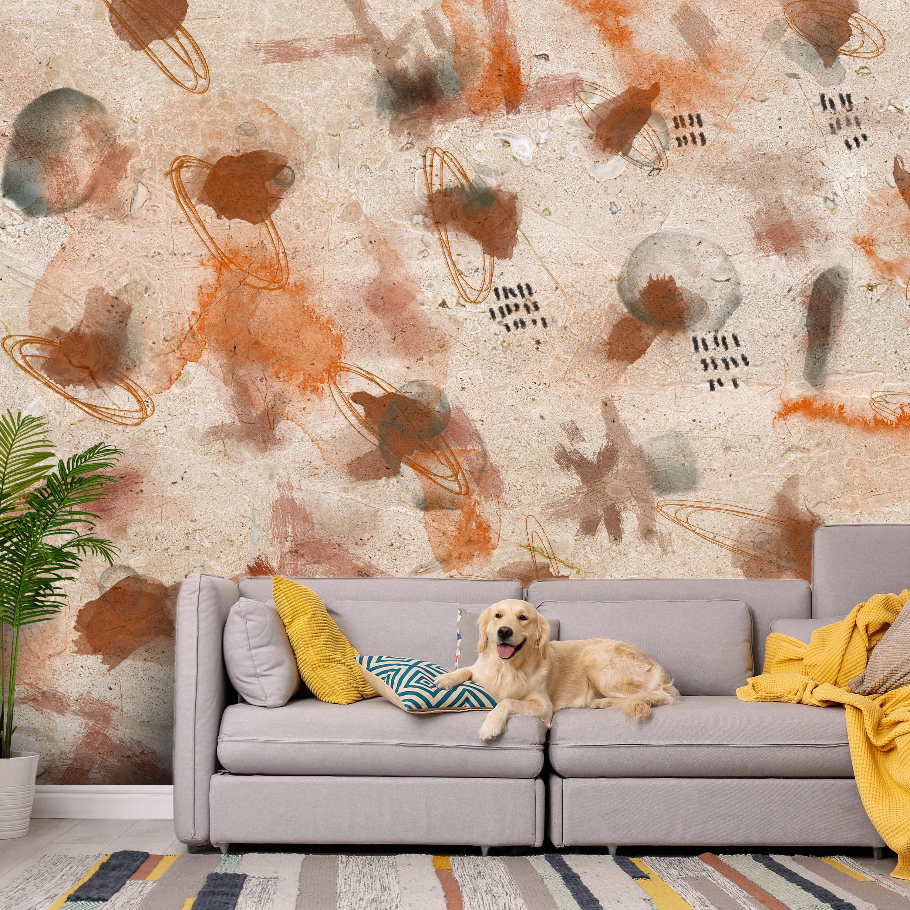 Fototapet - Painted on Stone - 245 x 175 cm - Selvklæbende
