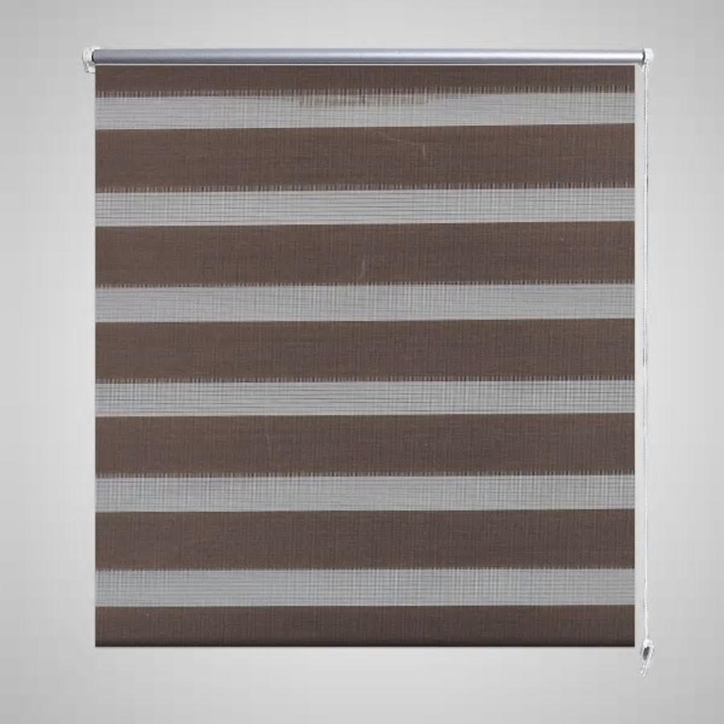 Rullegardin i zebradesign 80 x 150 cm kaffefarvet