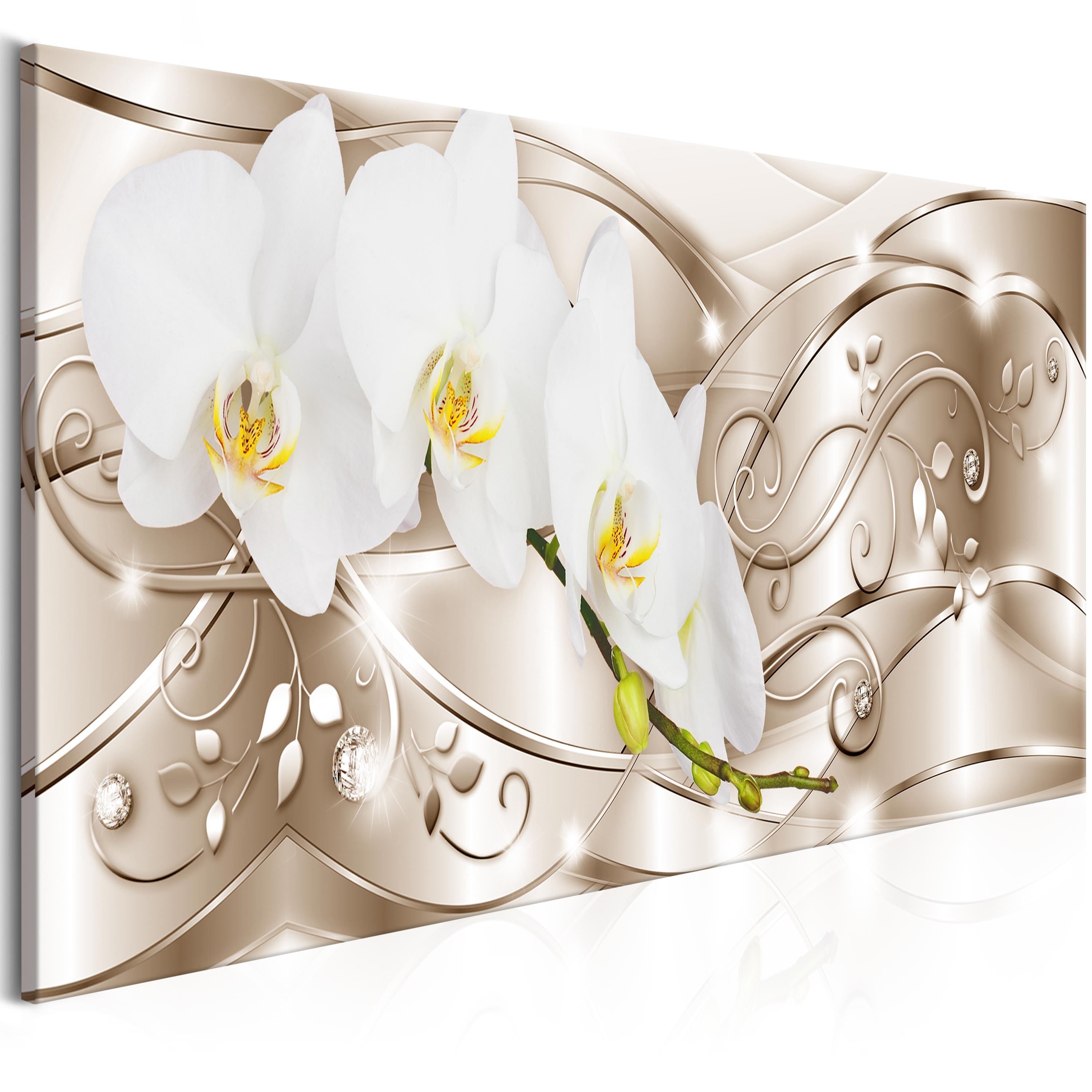 Billede - Flowering (1 Part) Narrow Beige - 135 x 45 cm - Premium Print