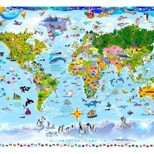 Fototapet - World Map for Kids