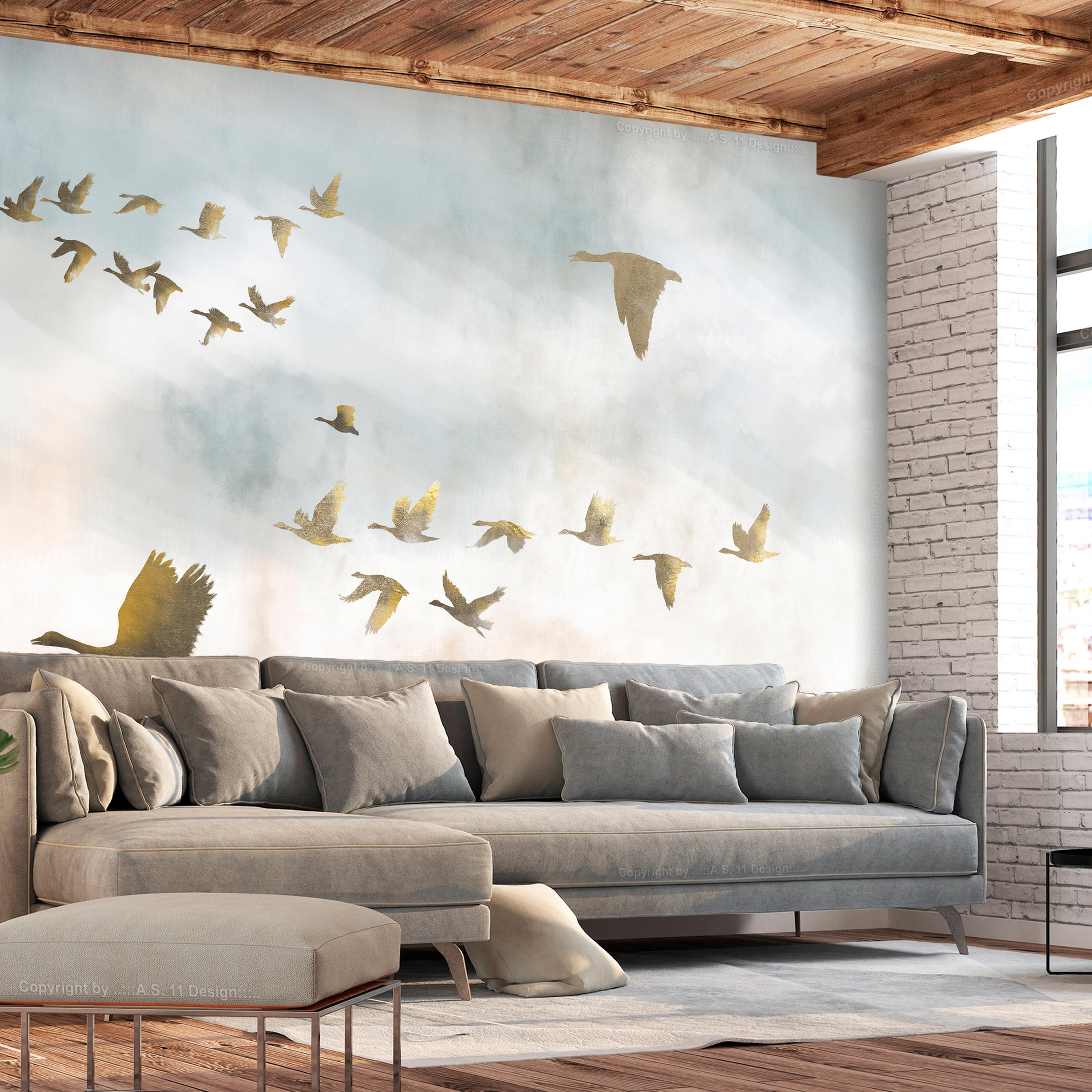 Fototapet - Golden Geese - 300 x 210 cm - Standard