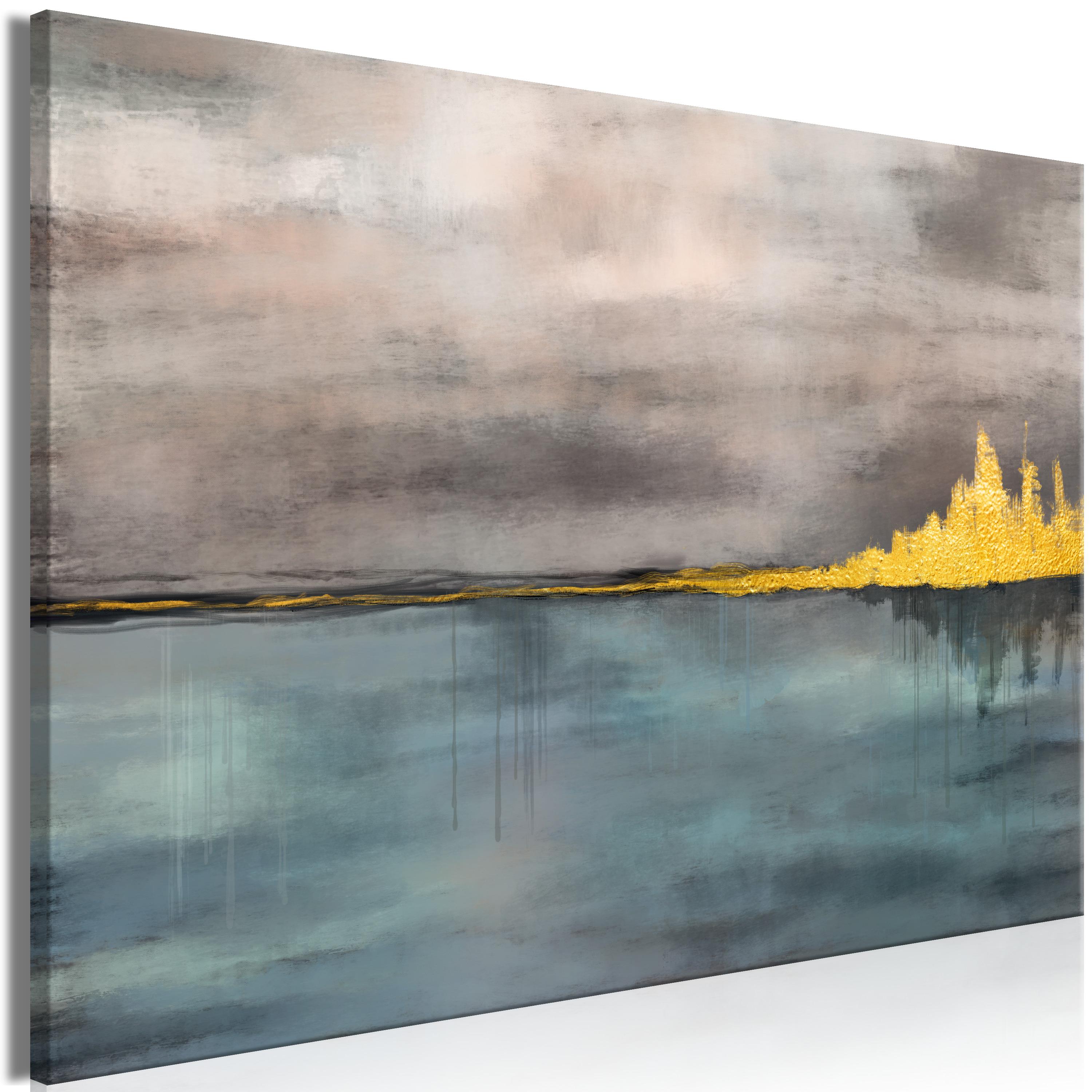 Abstrakt billede på lærred Gyldne By - 120 x 80 cm - På italiensk lærred