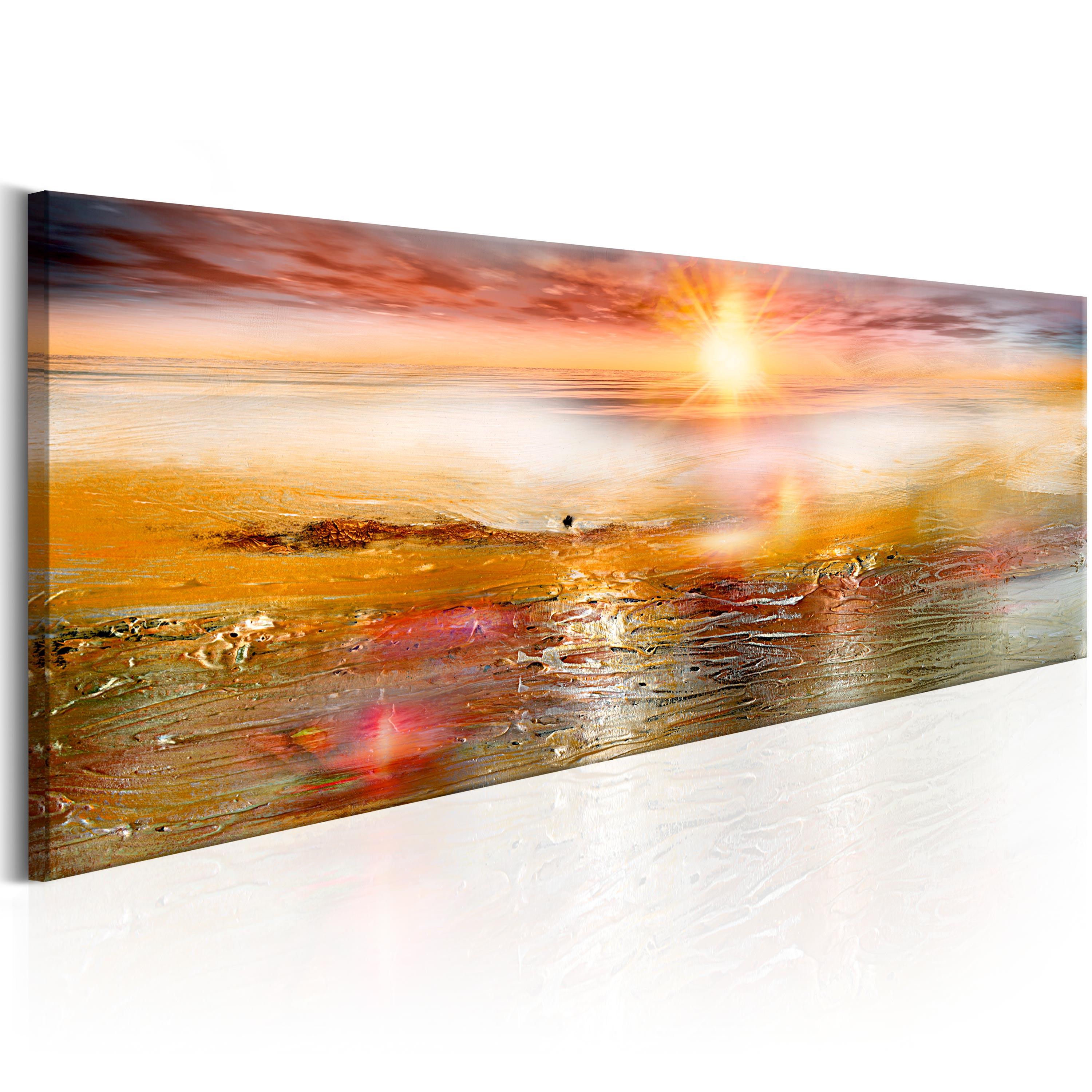 Billede - Orange Sea - 135 x 45 cm - På italiensk lærred