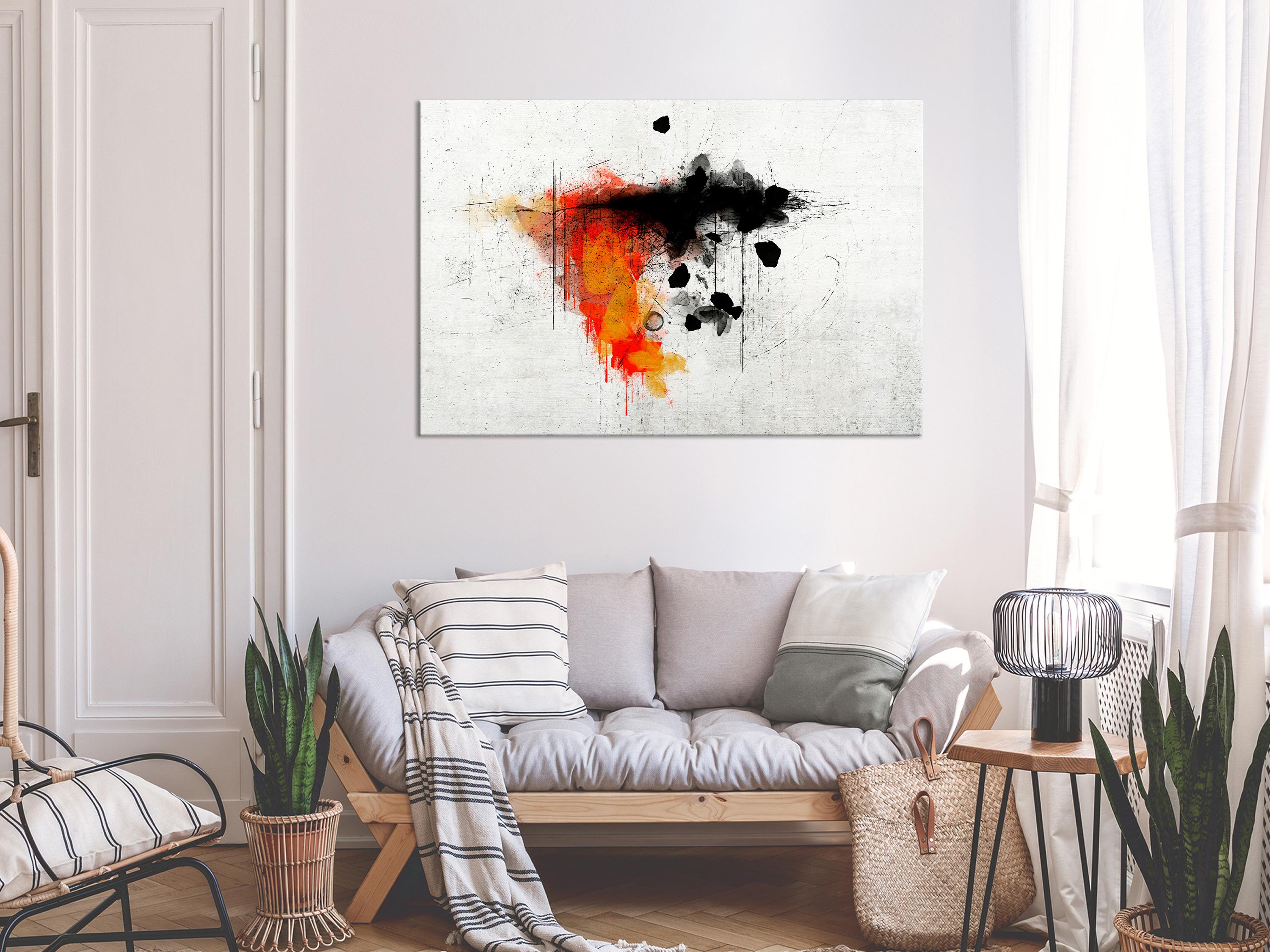 Billede - Expression of Red (1 Part) Wide - 90 x 60 cm - Premium Print