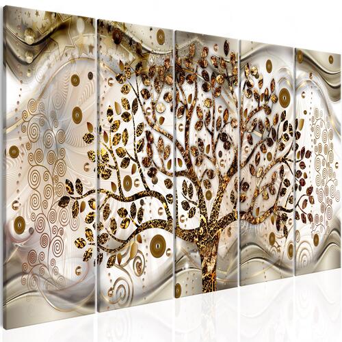 Billede - Tree and Waves (5 dele) Brown