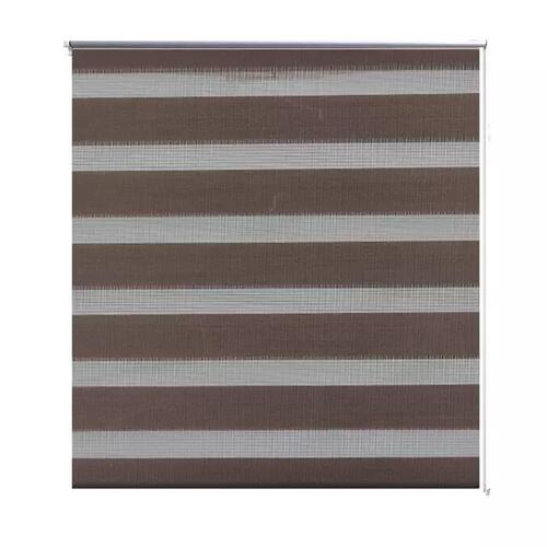 Rullegardin i zebradesign 90 x 150 cm kaffefarvet