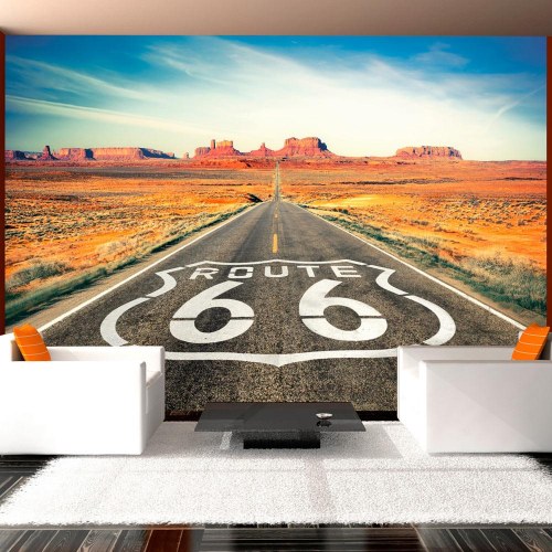 Fototapet Route 66 med ørkenlandskab