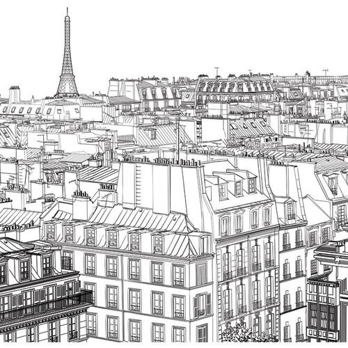 Fototapet - Parisian er sketchbook