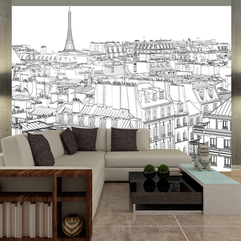 Fototapet - Parisian er sketchbook - 350 x 270 cm - Standard