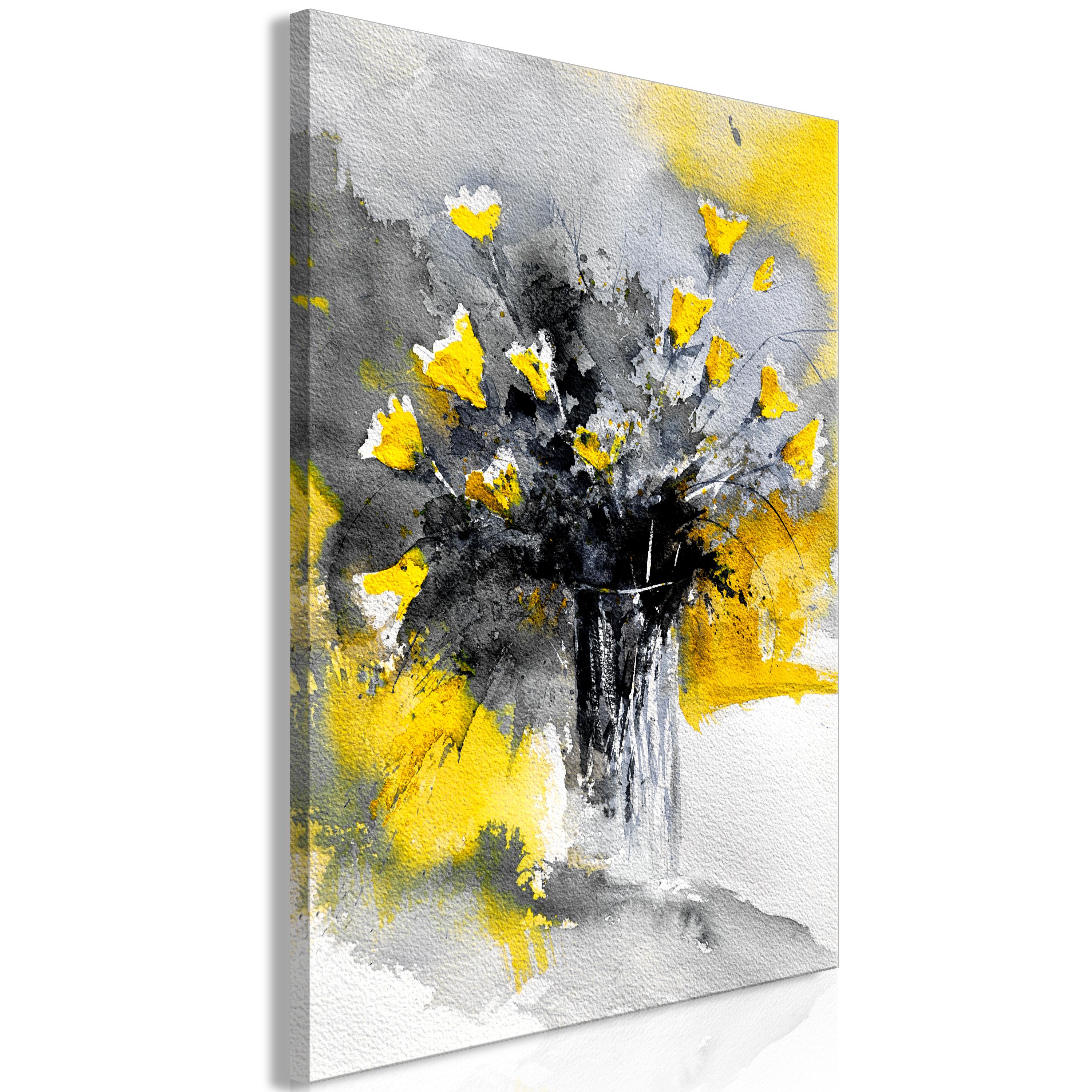Billede - Bouquet of Colours (1 Part) Vertical Yellow - 80 x 120 cm - Premium Print