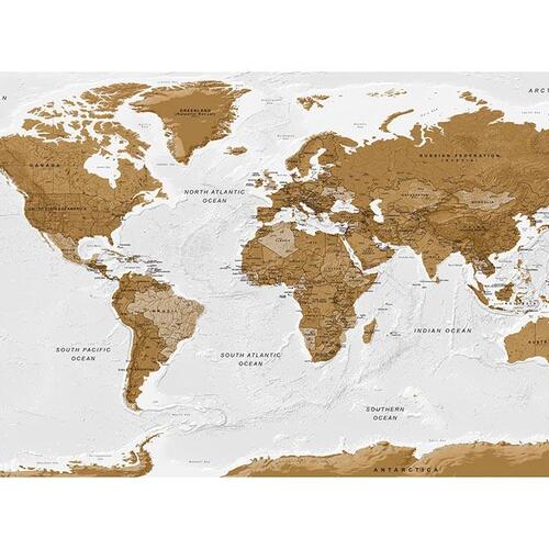 Fototapet - World Map: White Oceans II