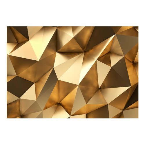 Fototapet Gylden Kuppel 3D - geometrisk abstrakt vægtapet