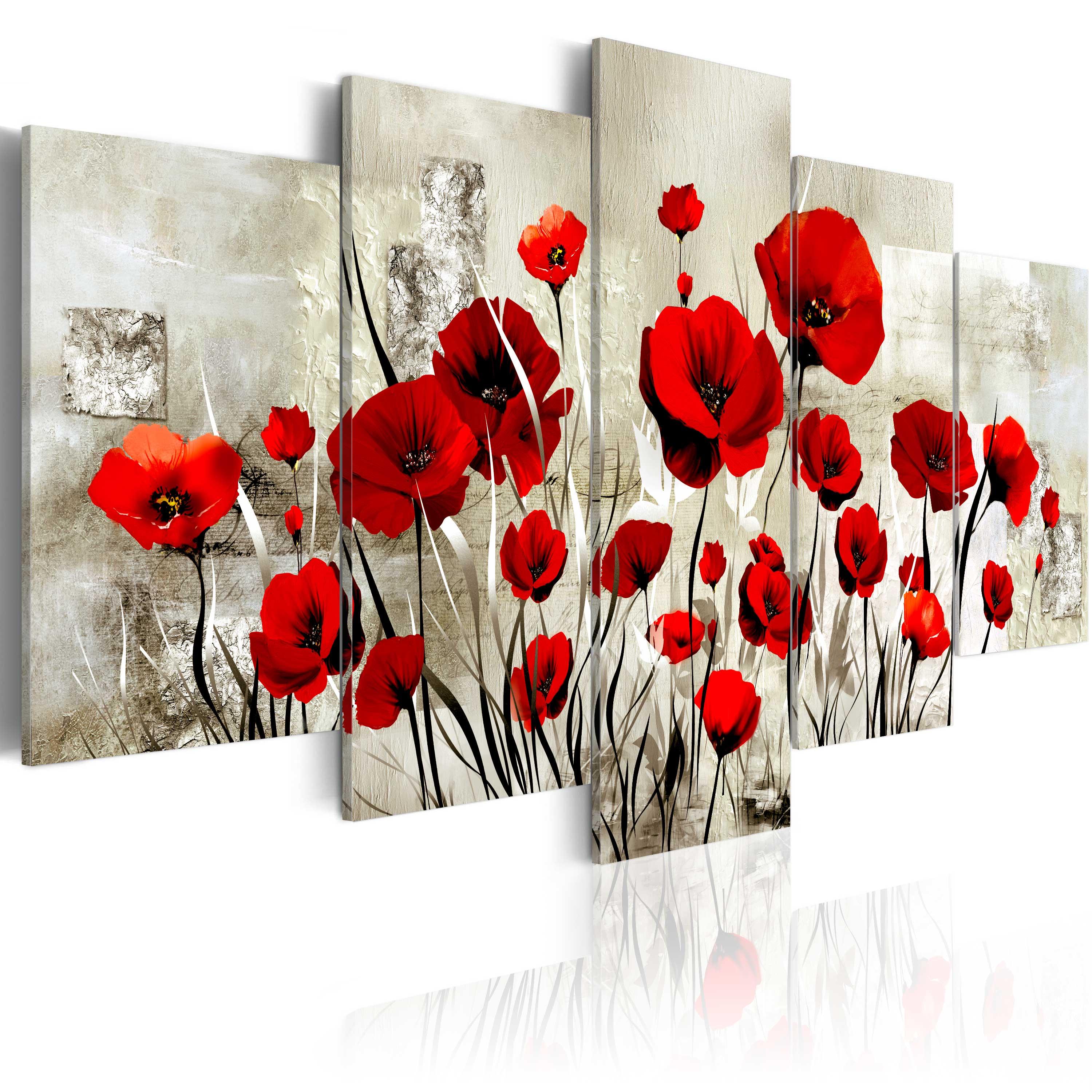 Billede - Scarlet Field - 100 x 50 cm - Standard