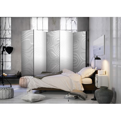 5-panels skærmvæg Hvide bølger II 225 x 172 cm