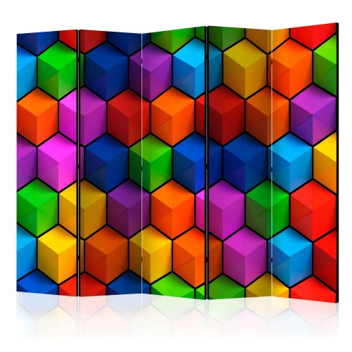 Skærmvæg - Colorful Geometric Boxes II