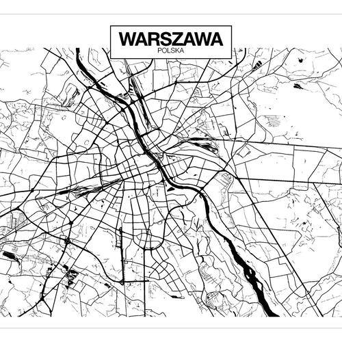 Fototapet - Warsaw Map