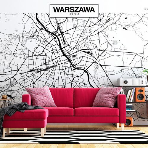 Fototapet - Warsaw Map