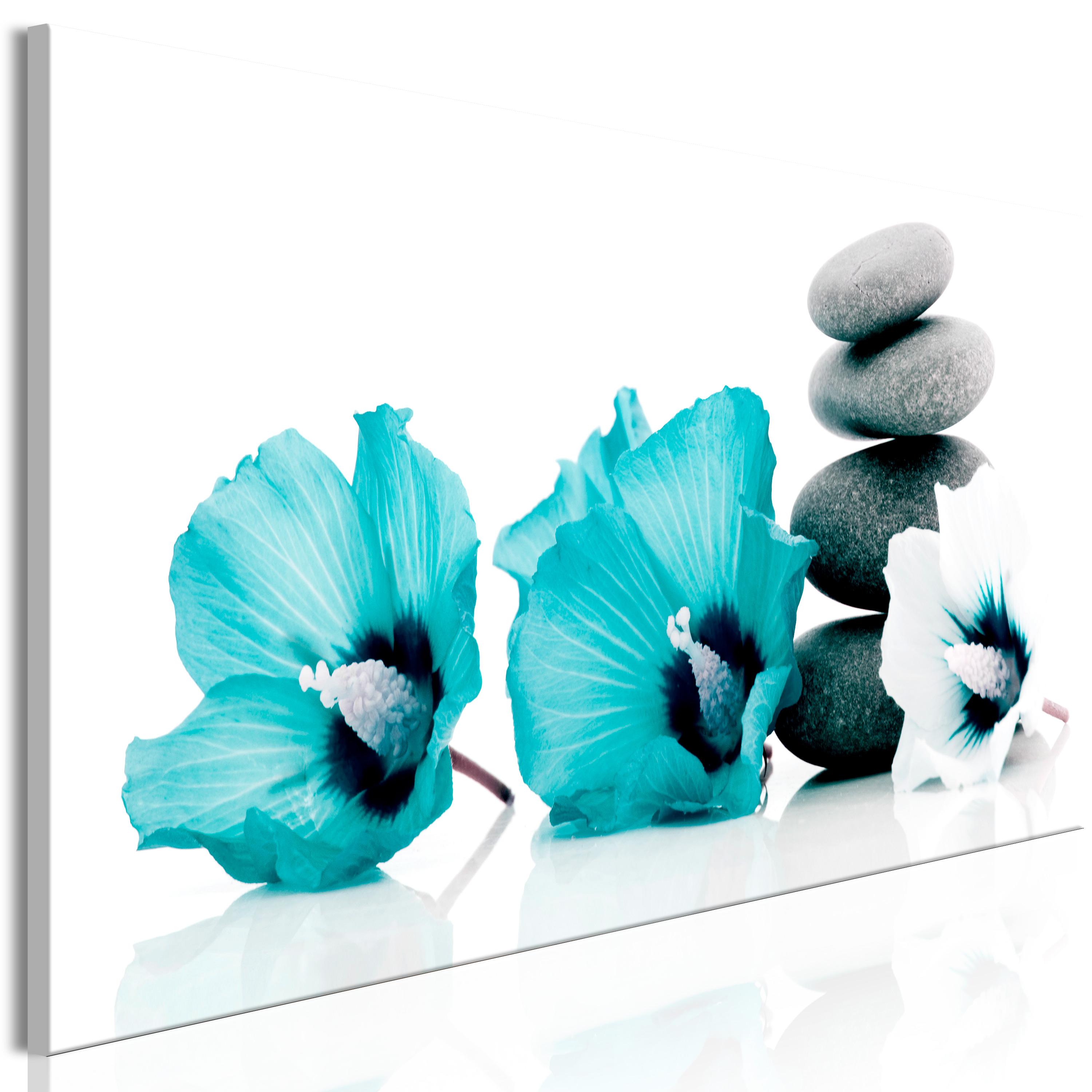 Billede - Calm Mallow (1 Part) Narrow Turquoise - 135 x 45 cm - Premium Print