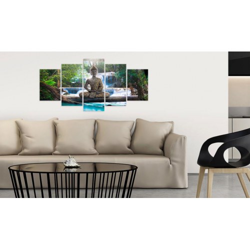 Billede - Buddha and waterfall