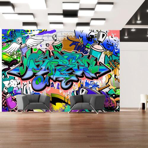 Fototapet - Graffiti: blue theme