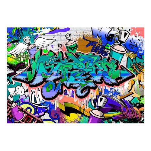 Fototapet - Graffiti: blue theme
