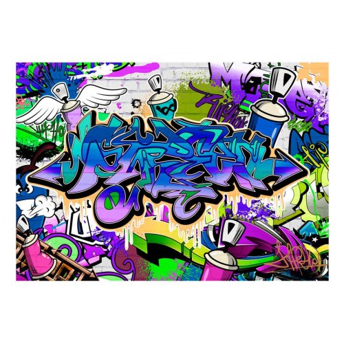 Fototapet - Graffiti: violet theme