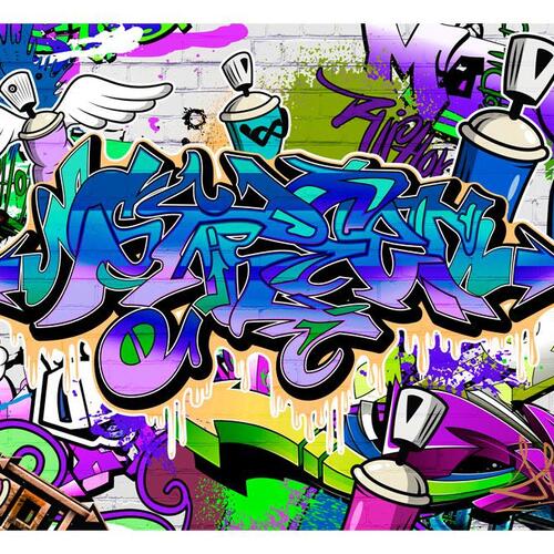 Fototapet - Graffiti: violet theme