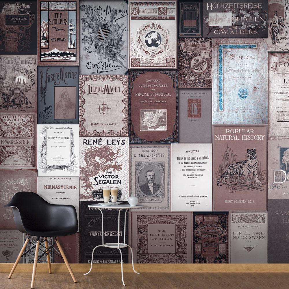 Fototapet - Retro Style: Books - 250 x 175 cm - Standard