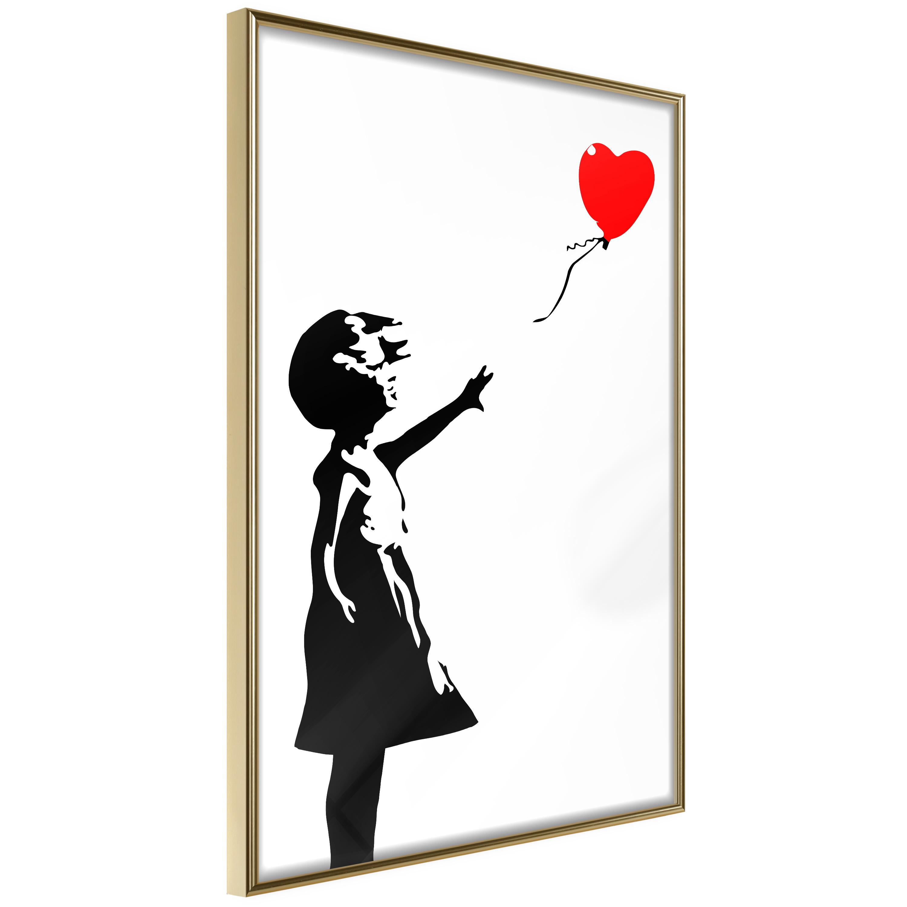Plakat - Little Girl with a Balloon - 30 x 45 cm - Guldramme