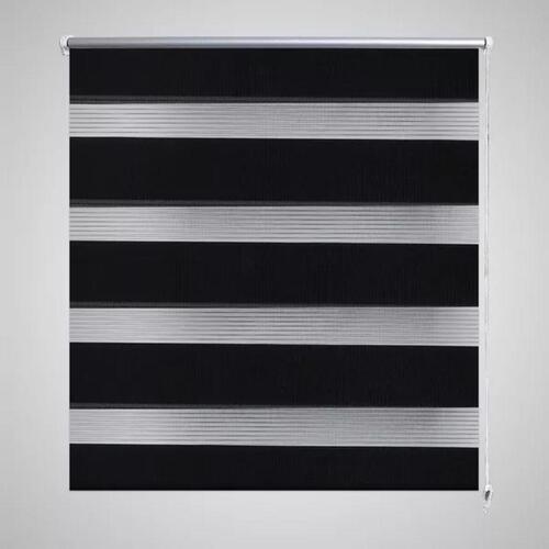 Rullegardin i zebradesign 140 x 175 cm sort