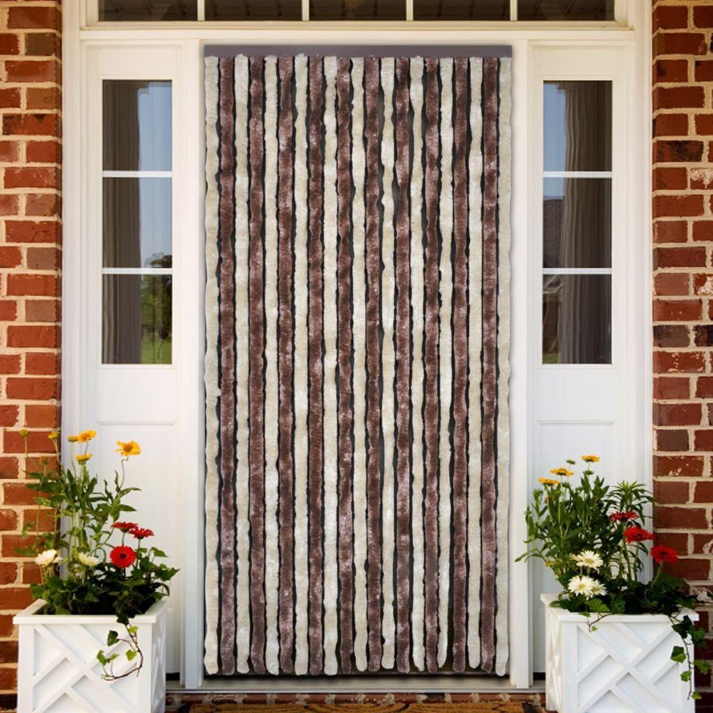 Insektgardin beige og lysebrun 100 x 220 cm chenille