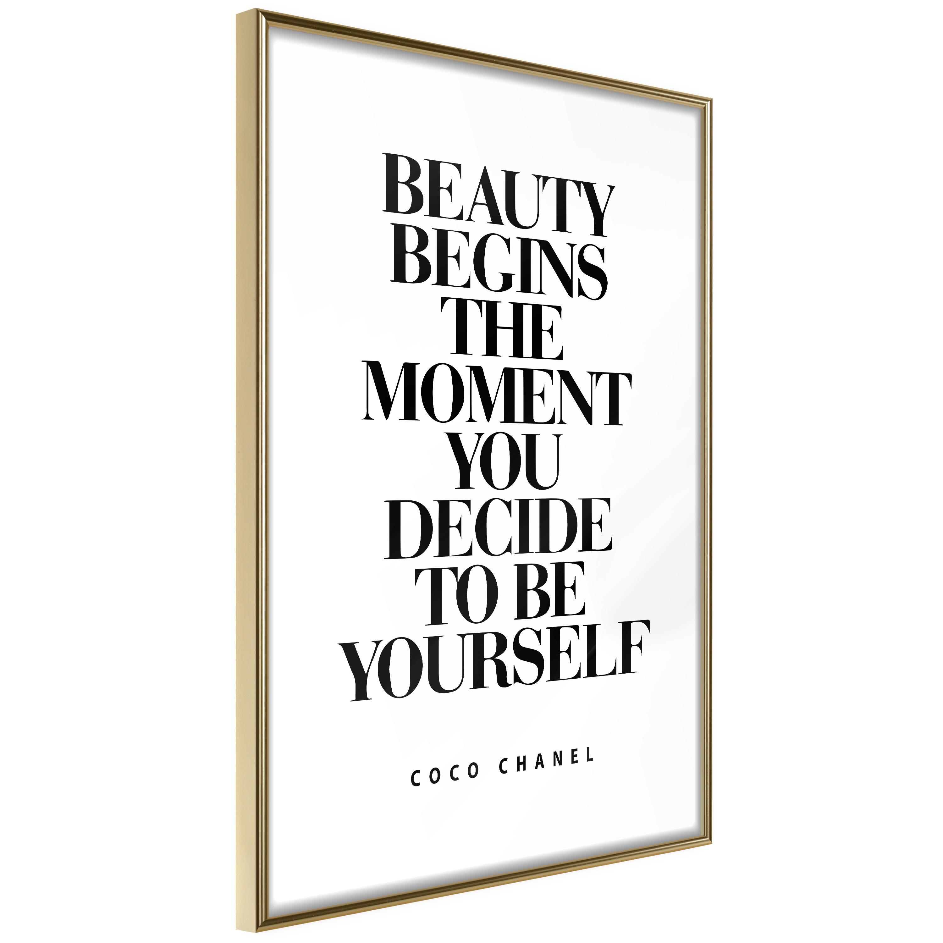 Plakat - Coco Chanel - 20 x 30 cm - Guldramme