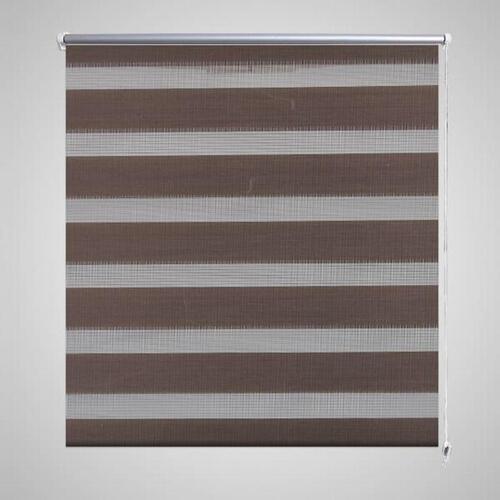 Rullegardin i zebradesign 140 x 175 cm kaffefarvet