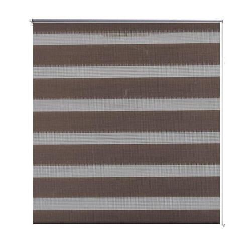 Rullegardin i zebradesign 140 x 175 cm kaffefarvet