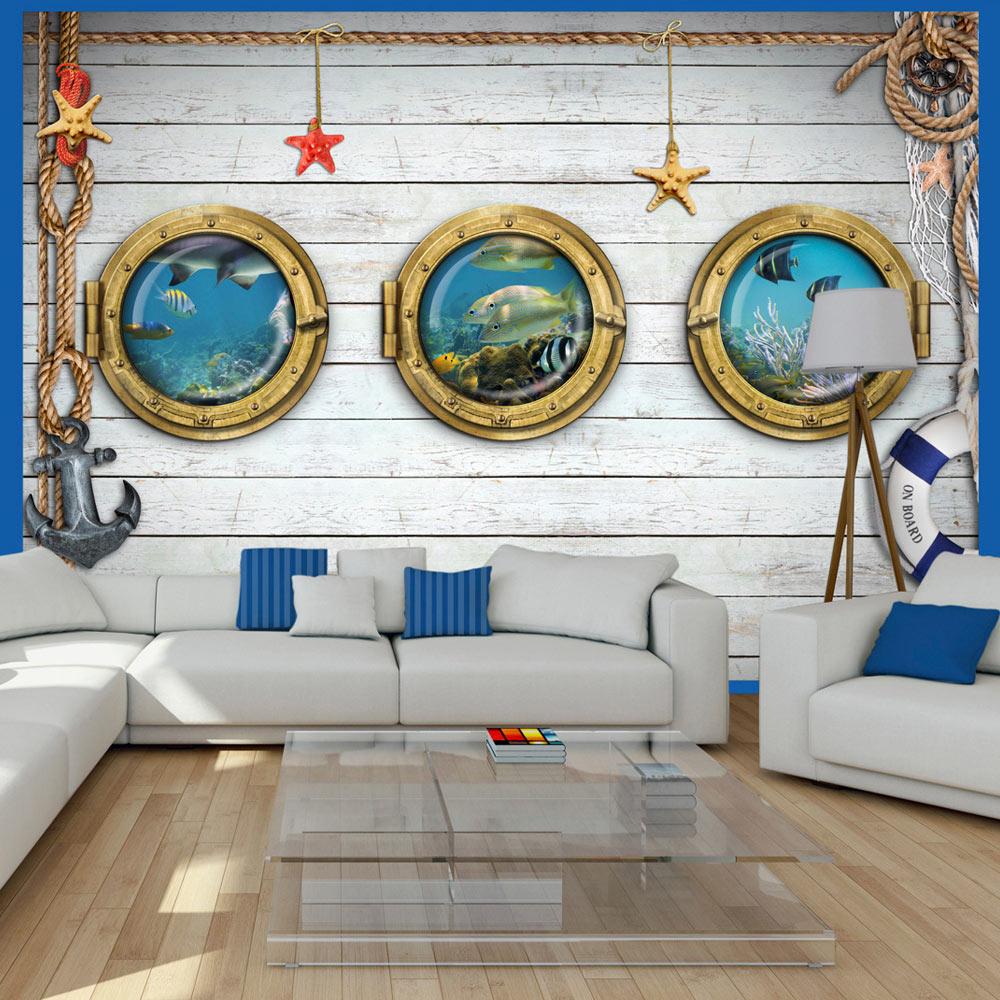Fototapet - Tree portholes - 343 x 245 cm - Selvklæbende