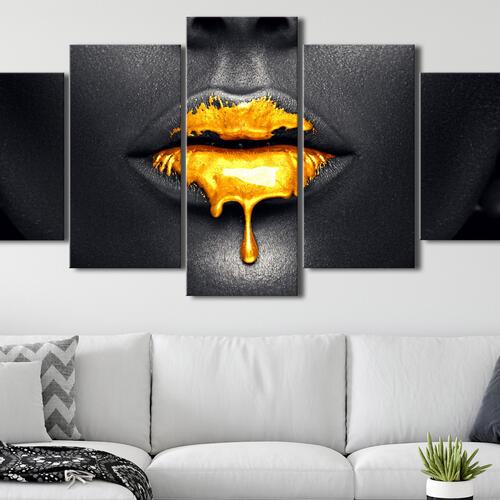 Billede - Gold Lips (5 dele) Wide