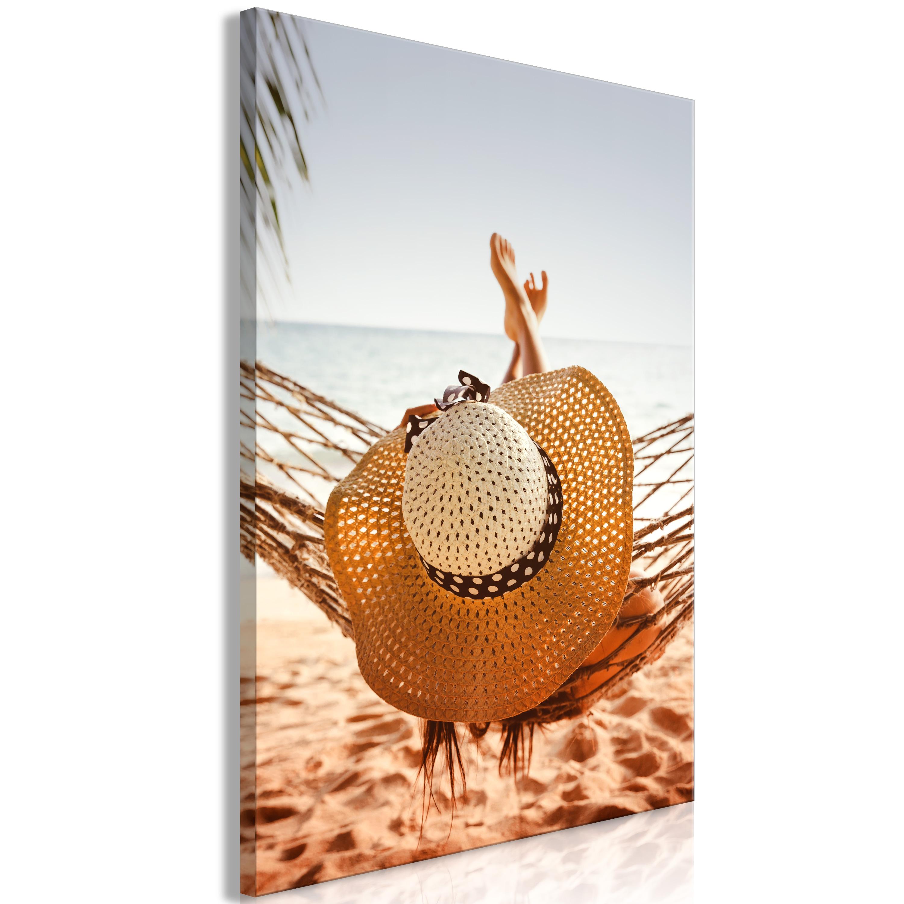 Billede - Hammock on the Beach (1 Part) Vertical - 60 x 90 cm - Premium Print