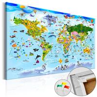 Billede på kork - Children's Map: Colourful Travels
