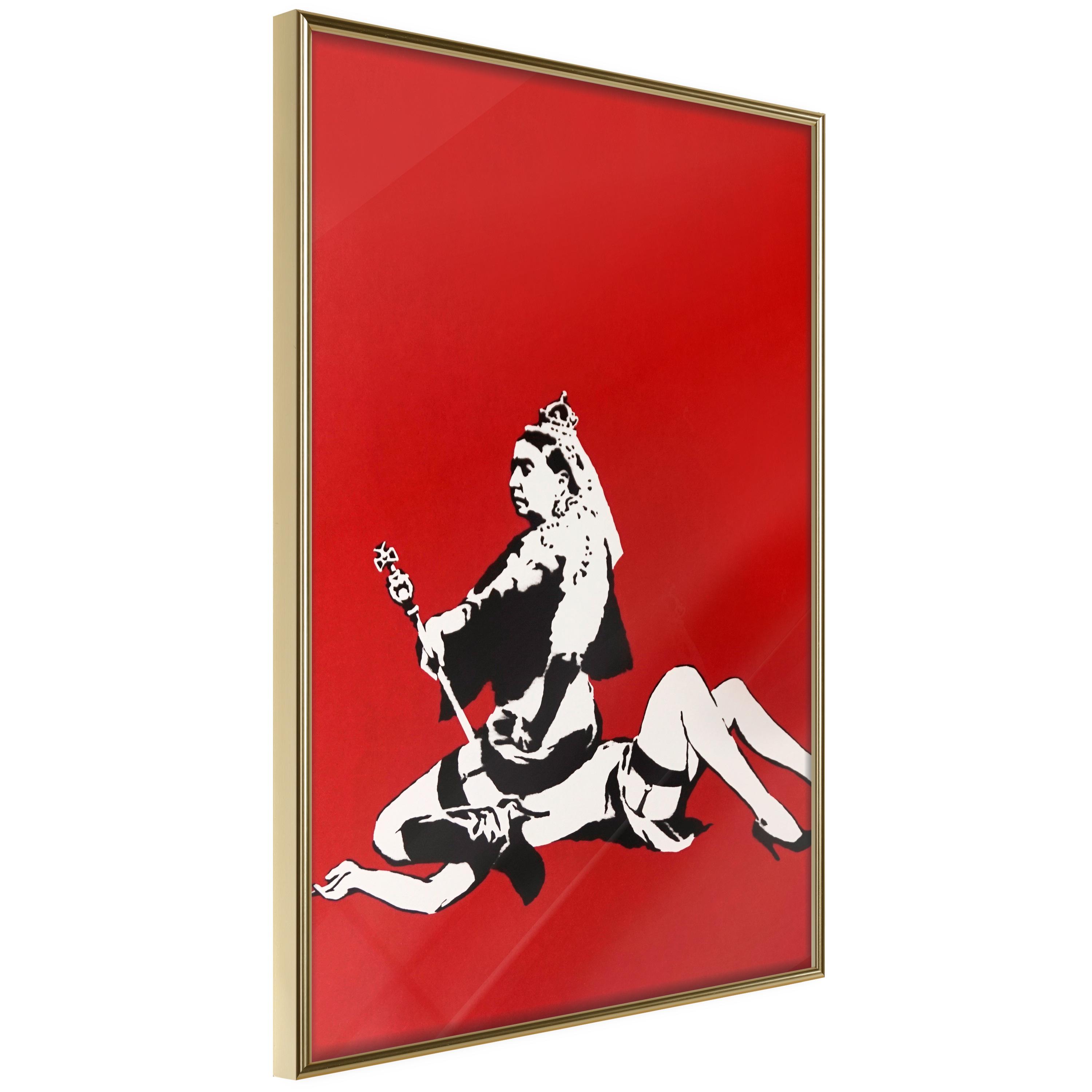 Plakat - Banksy: Queen Victoria - 20 x 30 cm - Guldramme