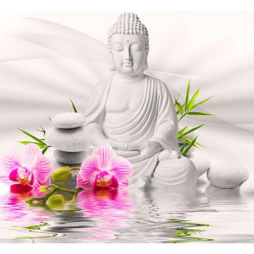 Fototapet - Buddha and Orchids