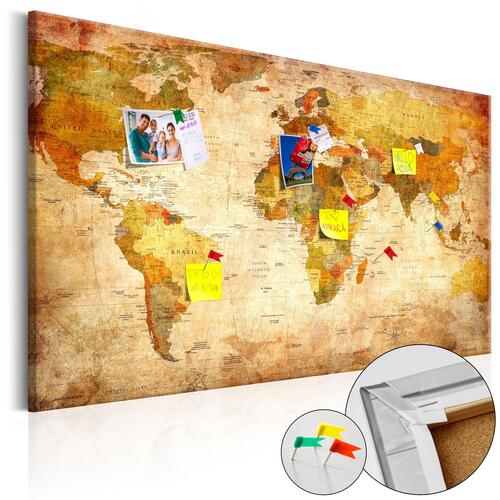 Billede på kork - World Map: Time Travel