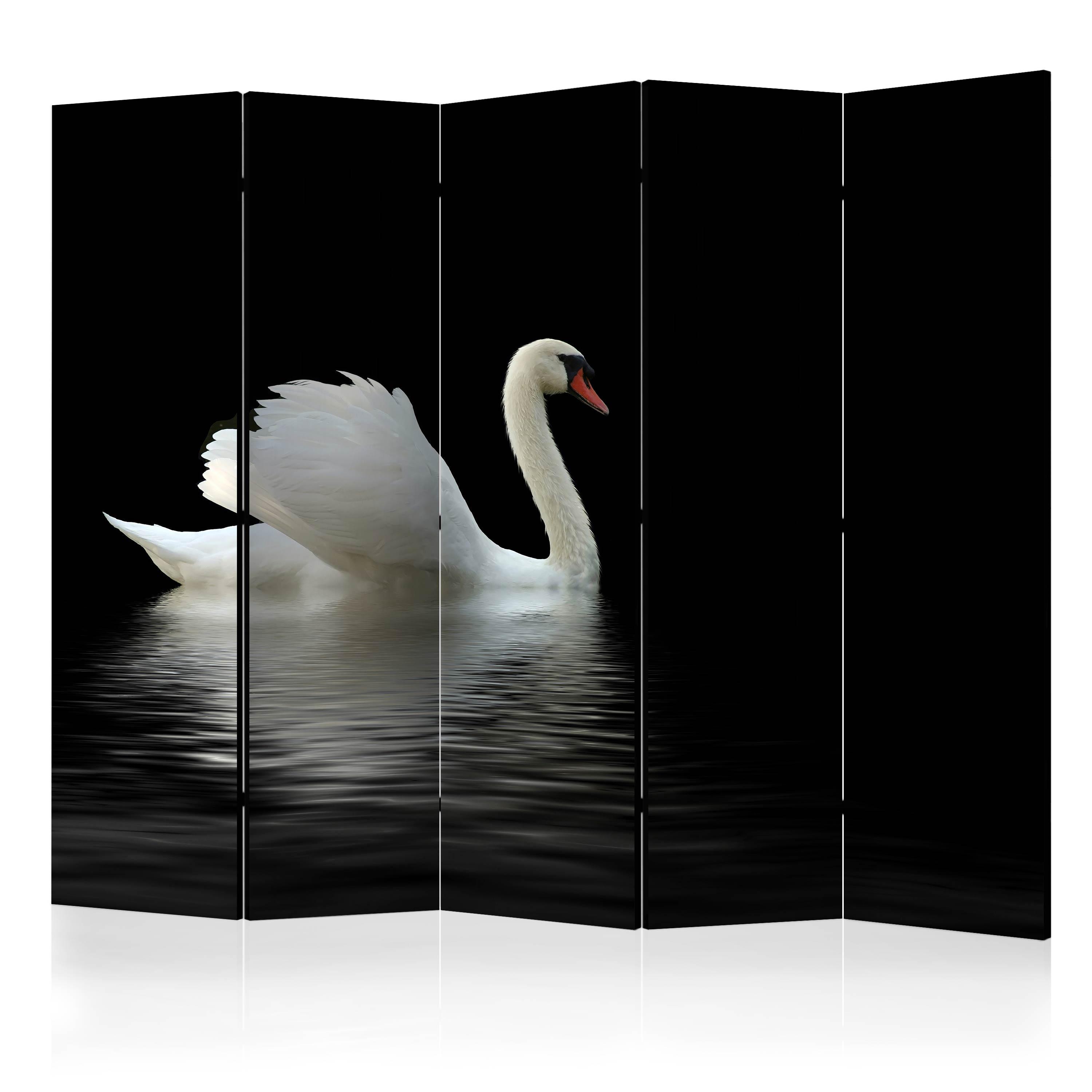 Skærmvæg - swan (black and white) II - 225 x 172 cm - Dobbeltsiddet
