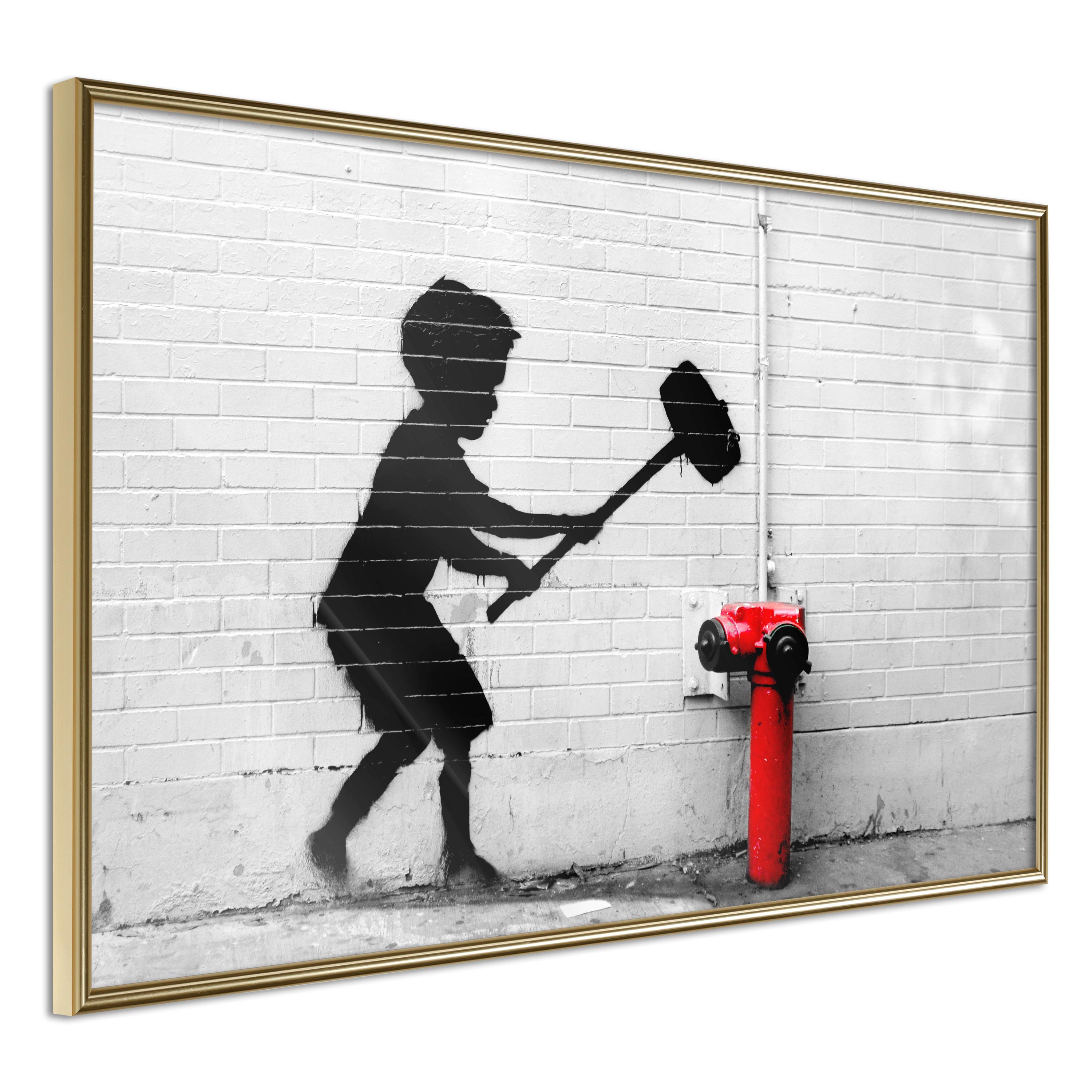 Plakat - Destroy Hydrant - 45 x 30 cm - Guldramme
