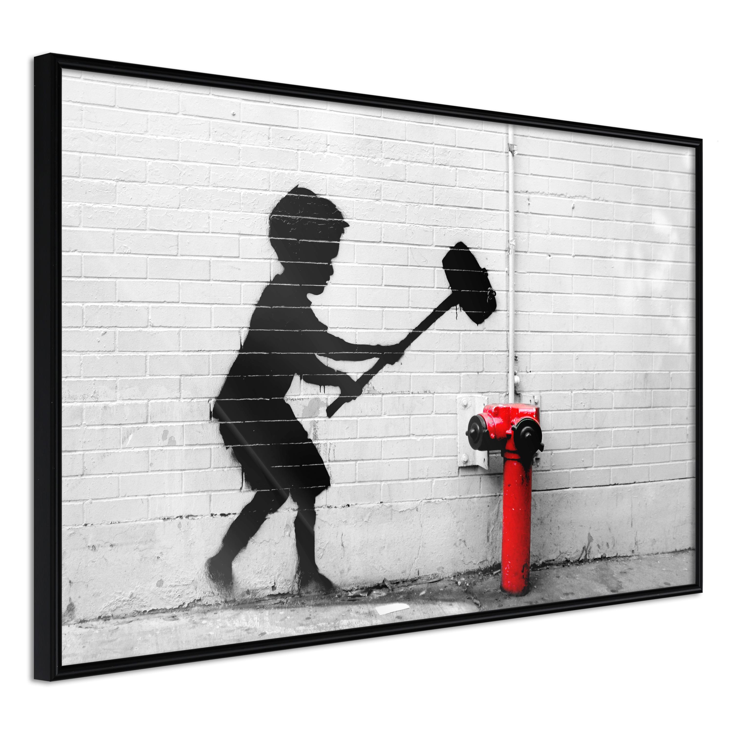 Plakat - Destroy Hydrant - 60 x 40 cm - Sort ramme
