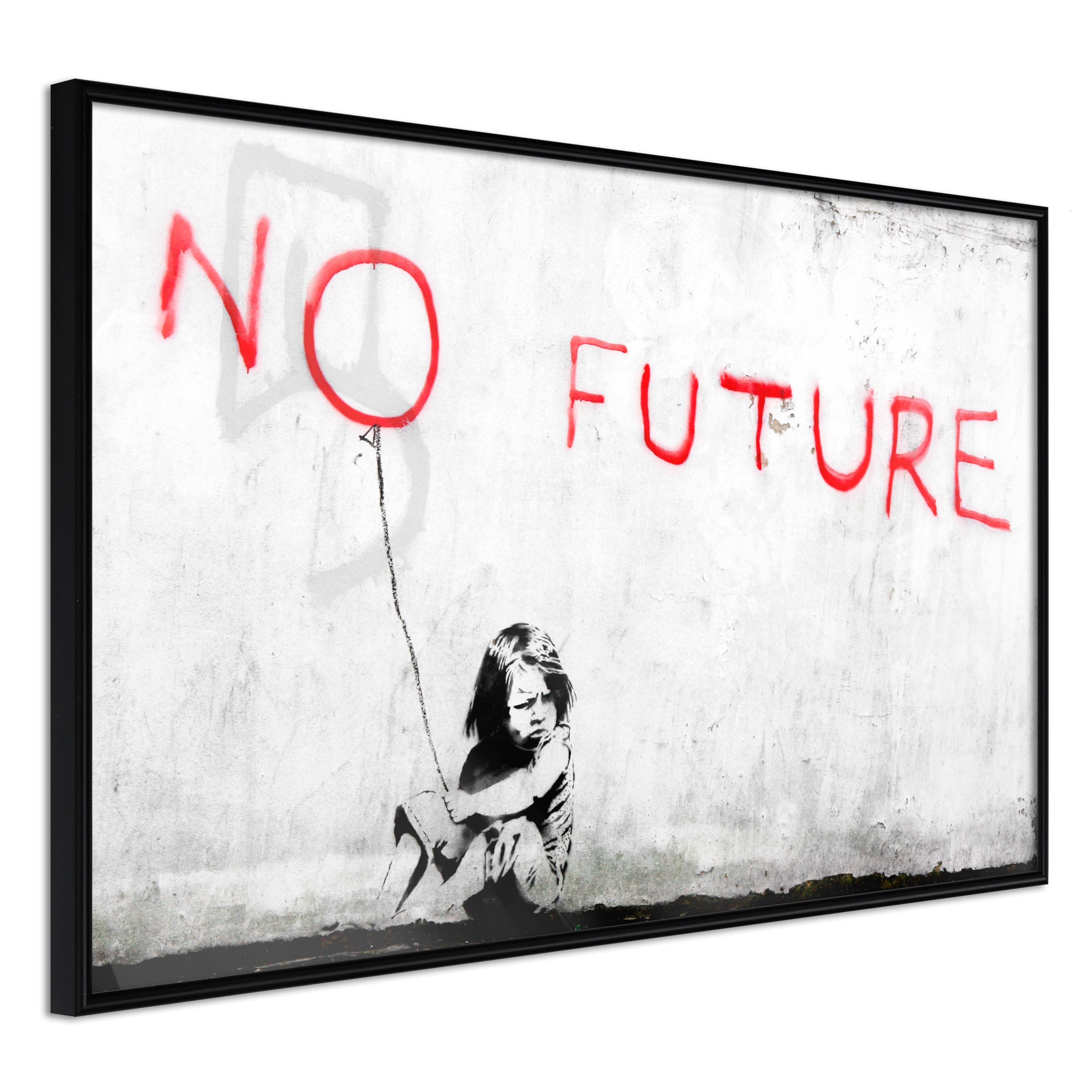 Plakat - No Future - 30 x 20 cm - Sort ramme