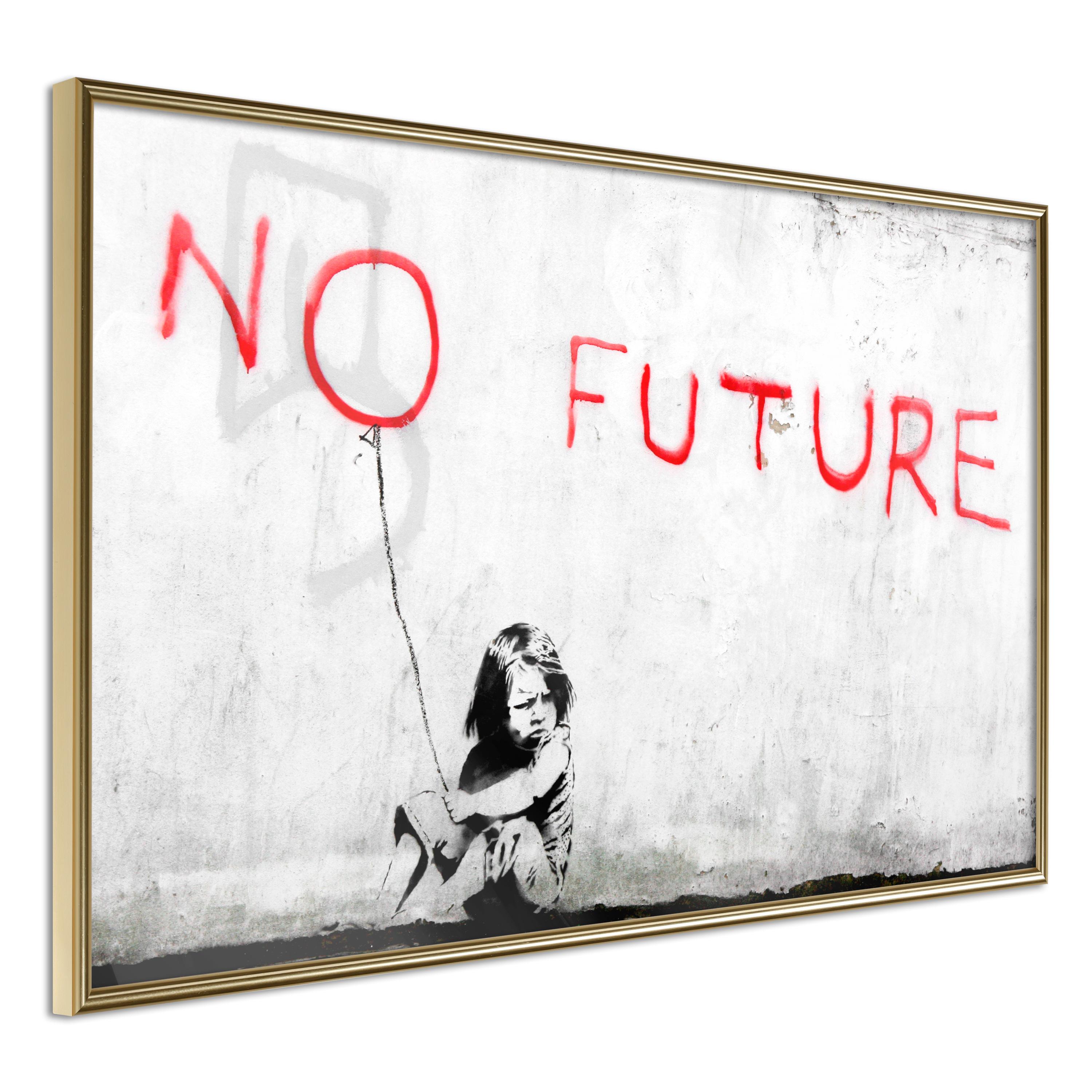 Plakat - No Future - 90 x 60 cm - Guldramme