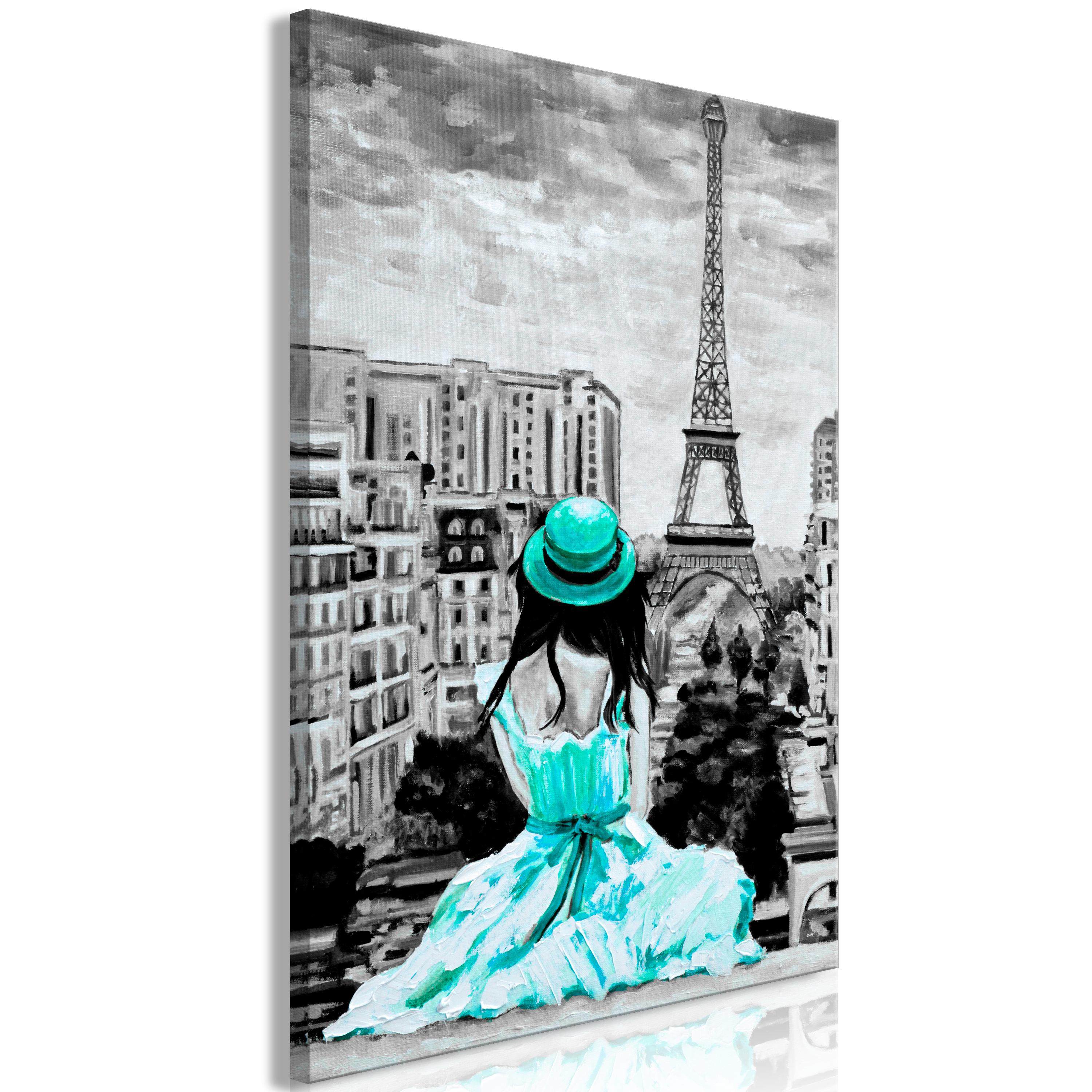 Billede - Paris Colour (1 Part) Vertical Green - 20 x 30 cm - Standard