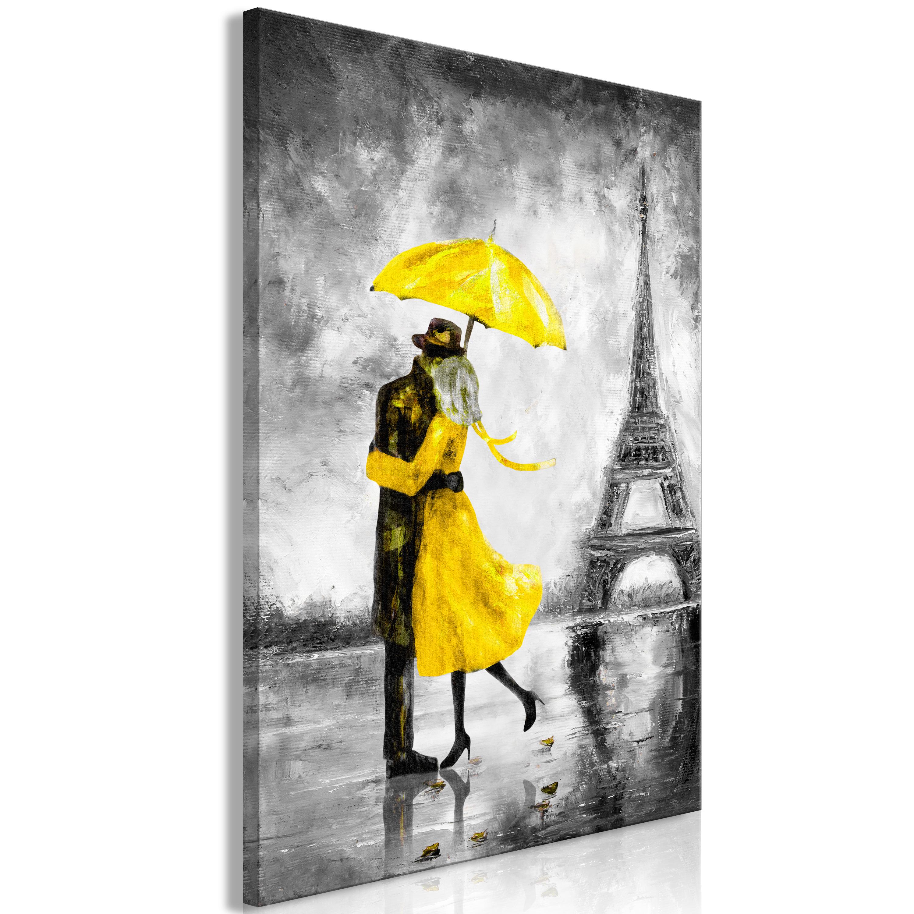 Billede - Paris Fog (1 Part) Vertical Yellow - 60 x 90 cm - Premium Print
