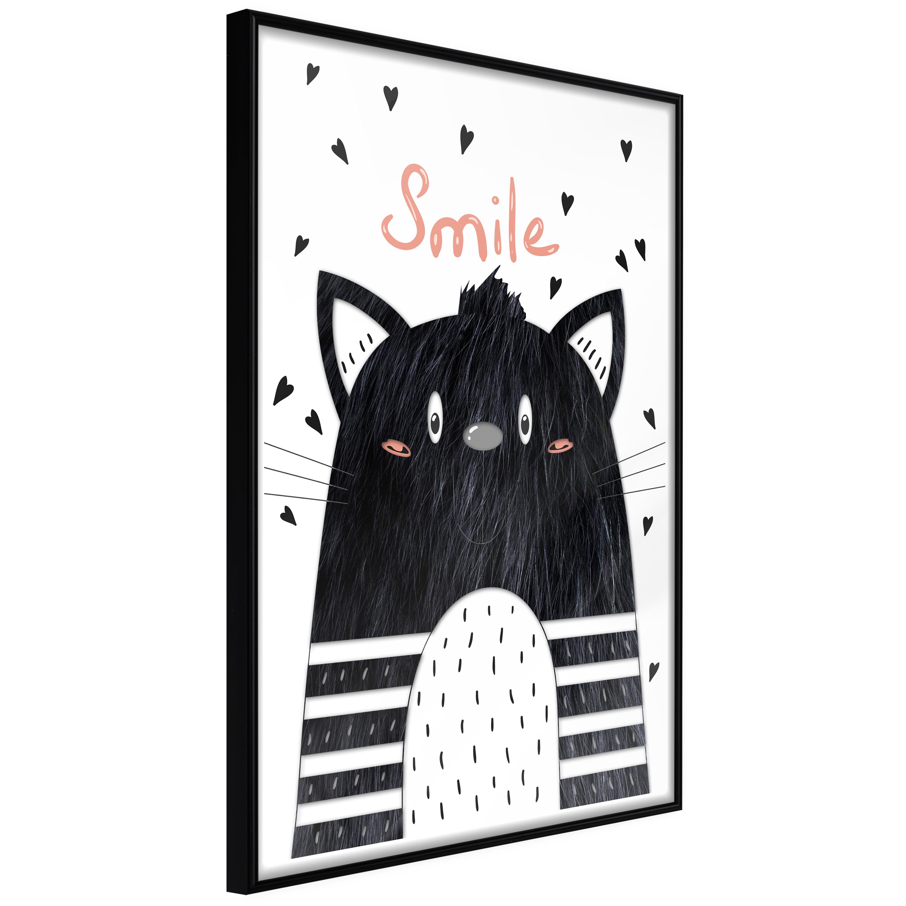 Plakat - Smile - 30 x 45 cm - Sort ramme